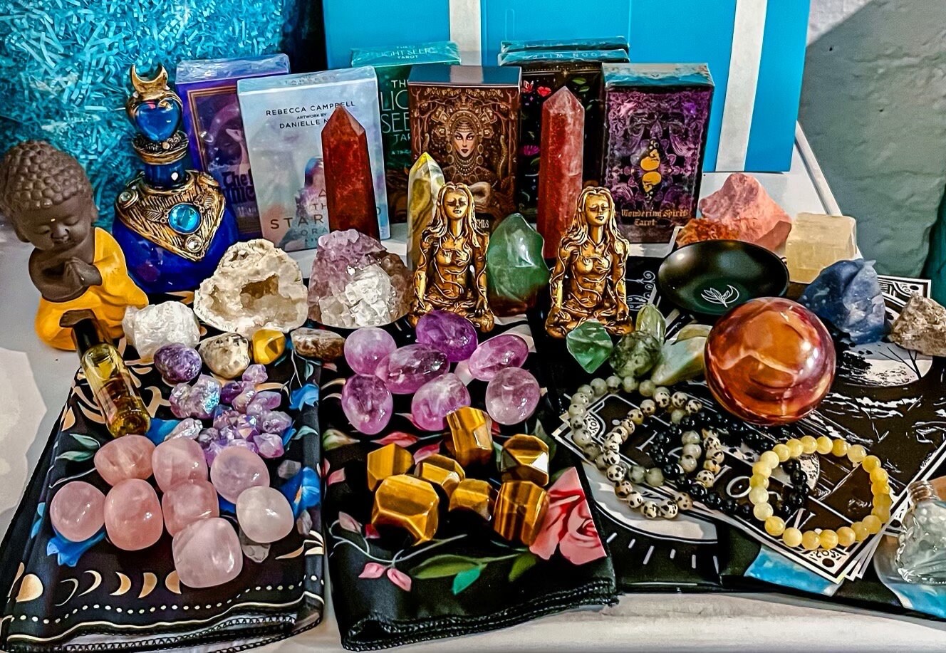 BEST Mystery Crystal/Witchy Box - from one surprise lover to another!! Crystals, jewelry, candles, altar items and more!