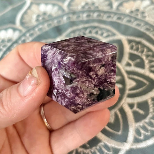 Stunning Charoite Crystal Cube - High Quality Charoite