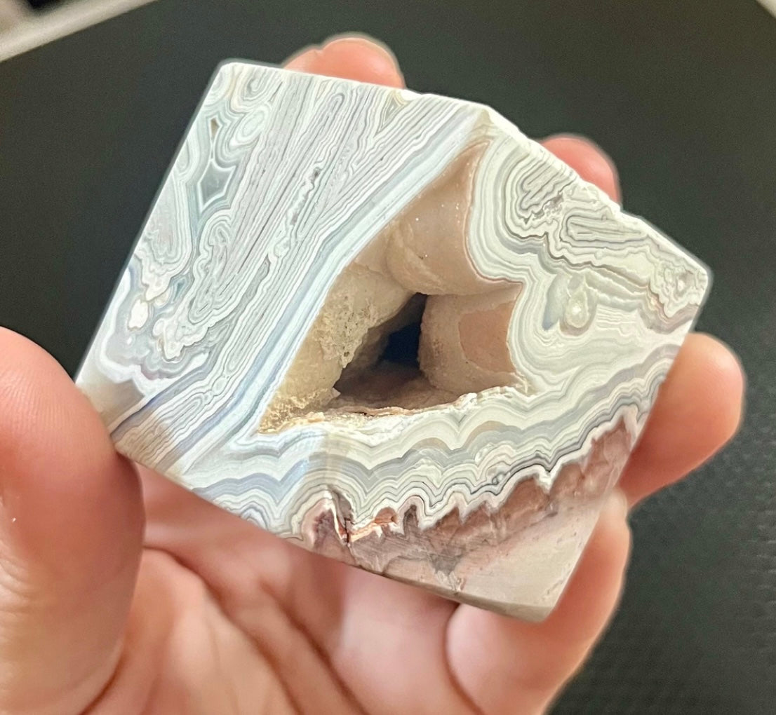 Stunning Druzy Crazy Lace Agate Cube - High Quality Crystal