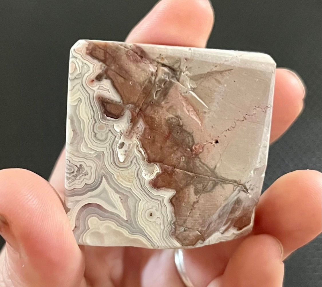 Stunning Druzy Crazy Lace Agate Cube - High Quality Crystal