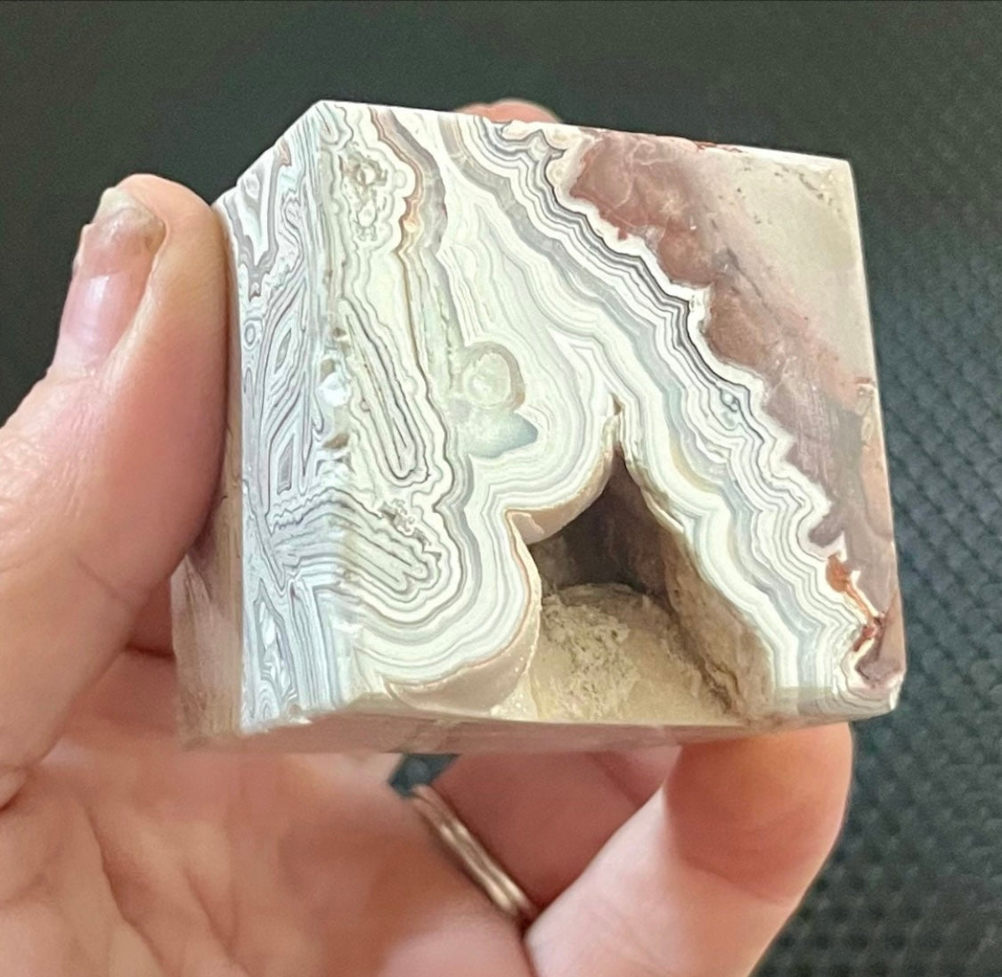 Stunning Druzy Crazy Lace Agate Cube - High Quality Crystal