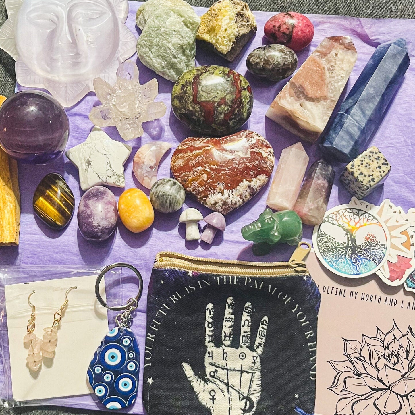 BEST Mystery Crystal/Witchy Box - from one surprise lover to another!! Crystals, jewelry, candles, altar items and more!